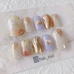 No.147 着物ネイル　和装　白無垢　成人式　振袖ネイル　花嫁ネイル　サムシングブルー　
