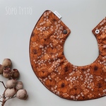 manmaru bib - flower  brown -