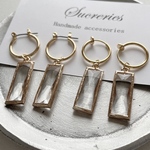 真鍮　ガラス　ピアス/イヤリング