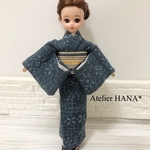 リカちゃん ハンドメイド ウール 着物 半幅帯