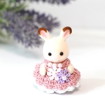 再販3☆ シルバニアファミリー　シルバニア　♡くすみピンク♡ 赤ちゃんドレス　服　ドレス