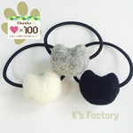 再販たくさん♡ 羊毛フェルト♪ふわもこねこちゃん♡のヘアアクセサリー 白猫 黒猫 グレー猫《ヘアゴム》ウール /ブローチ/イヤホンジャック/ストラップ  親子