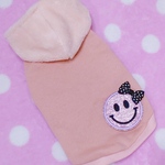 オーダー 犬 服　ふわふわフード　ニコちゃん　ピンク　　パーカー　犬服