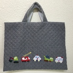 はたらく車が並ぶレッスンバッグ