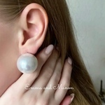 silver925 ポスト　ビックパール✨　一粒ピアス　25ミリ　パールピアス　ウェディング　ブライダル　パーティ