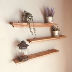 matsumacya　様専用　画鋲で壁につける家具 アンティーク ウォールシェルフ 木製 壁掛け棚  70cm  ブラウン