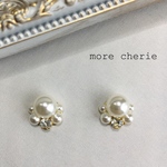 パール＋クリスタルビジューピアス✳︎イヤリング no.25