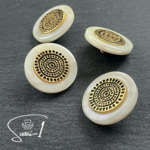 在庫処分〔2個〕23mm　デザインボタン　ゴールド　