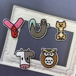 5枚入　可愛いアルファベット刺繍アイロンワッペン