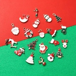クリスマスチャーム 30個セット カン付き アクセサリーパーツ アクセサリートップ オーナメント ハンドメイド MIX アソート カラフル ゴールド ジルコニア