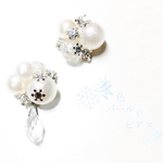 冬色パールのピアス【イヤリング対応】
