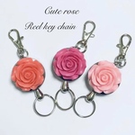 高品質　リールキーホルダー  キーホルダー　カンつき　ネックストラップ　ローズ　薔薇　バラ　ばら　フラワー