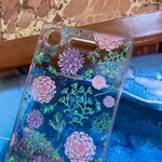 グリッタースマホケース「水彩のダリア」Xperia XZ1対応サイズ＜現品限りの限定販売＞