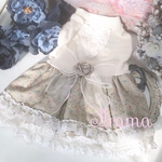 完成品❣️ふんわり上品☆お嬢さまワンピース☆フェミニンカラー　犬の服 No119
