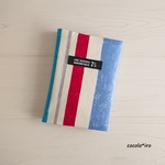 母子手帳ケース • お薬手帳ケース • 通帳 ケース　　　* Multi-stripe 　　　　　 col. セルリアンブルー＆ワイン