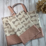 値下しました！入園入学に…レッスンバッグ。シューズバッグ。くすみカラーのリボンがいっぱい。ピンク2