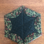 パッチワークコースター🎄クリスマス・柊グリーン🎅送料無料