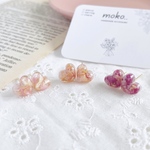 【3色】薔薇の極小ハートピアス 【金属アレルギー対応 ピアスのみ】