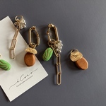 組み合わせ自由♢ ヴィンテージグリーン×オーバルウッド♢earring or pierce