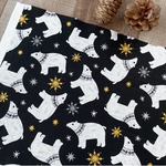 【50×50cm カットクロス】クリスマス / シロクマ / ラメ / USAコットン【FE-18093-BLK】
