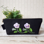 パンジー刺繍ペンケース