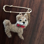 柴犬　豆柴　ブローチ　刺繍　カブトピン　ストールやマフラーに
