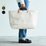 【送料無料】 倉敷帆布 トートバッグ キャンバス ナチュラル L ｜ レディース メンズ レザー キャンバストートバッグ 白 4号帆布 通勤 通学 旅行 アウトドア 大きめバッグ