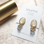 white stone × clear bijou  ピアス　イヤリング　金属アレルギー対応