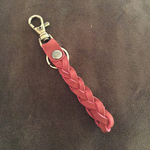 レザー三つ編みキーホルダー【送料込み】