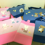 Love&Nana様 オーダー品  うさぎとクマのレッスンバッグ、靴袋、ランチバッグ