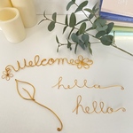 ワイヤーレタリング　虫ピン付き　welcome&フラワー