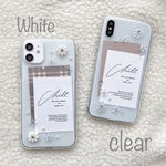 ✿iPhone14対応✿ デイジーiPhoneケース　clear/white