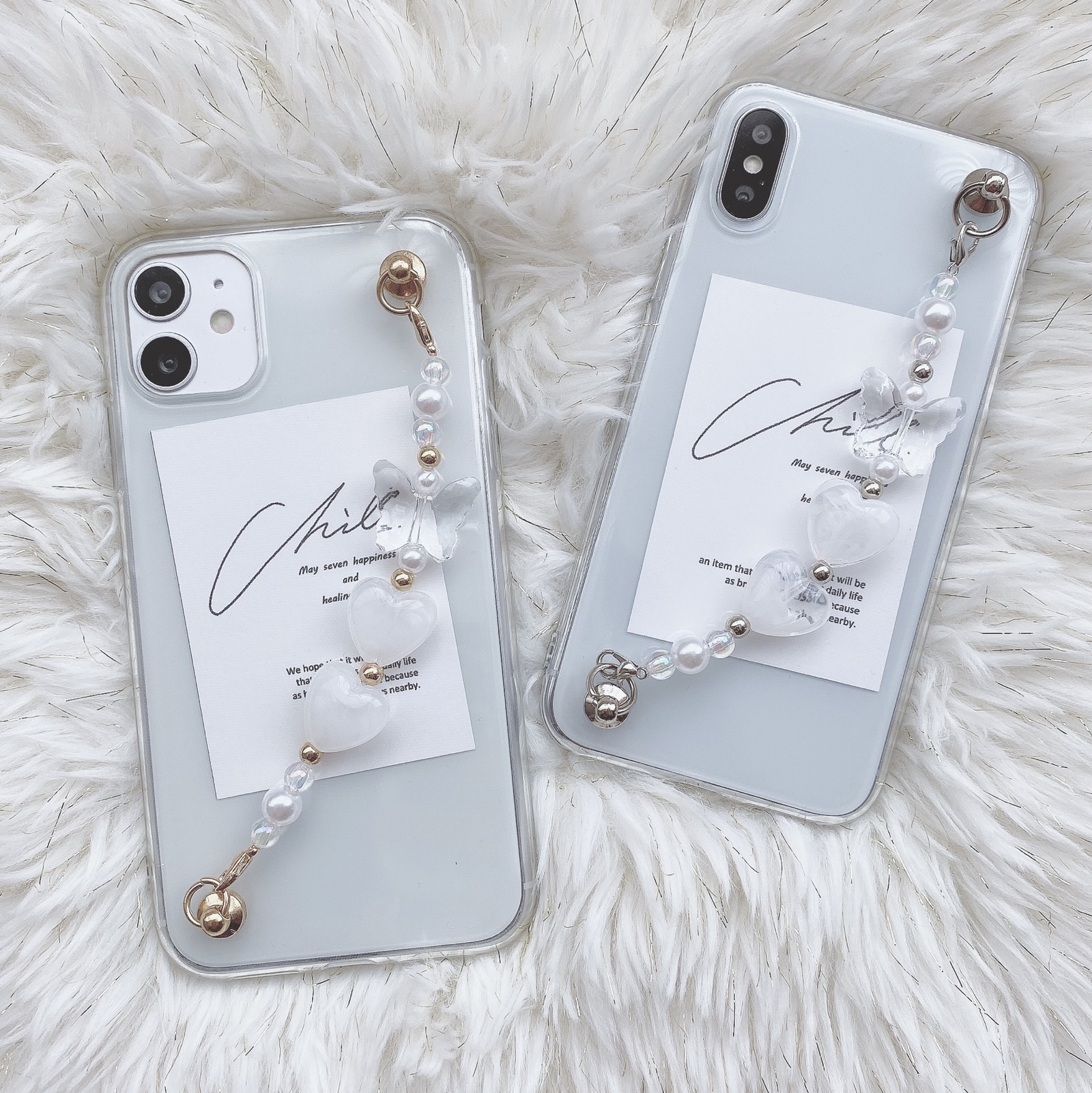 ハート スマホチャーム キーリングハンガー 蝶々ハンドメイド iPhoneケース ハート スマホチャーム キーリングハンガー 蝶々ハンドメイド