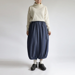 １１月２８日まで新作ＰＲＩＣＥ。８０ｃｍ丈『裾ギャザー サーカス パンツ』コットン１００％甘織デニムＤＥＮＩＭ ボール バルーン低身長さんK58