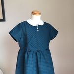 おでかけワンピース(紺×緑)　110