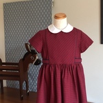 発表会､よそ行きワンピース(紺×赤)　120