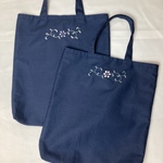 ★ちょっとしたお買い物に便利★伝統工芸の日本刺繍をほどこしたオリジナルエコバッグ(薄紫or薄ピンク)