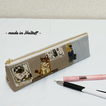 底が狭くないスリムペンケース/ヴィンテージレトロキャット/ソフトデニム