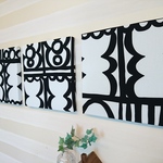 北欧モノトーンのファブリックパネル  30cm×30cm 3枚セット