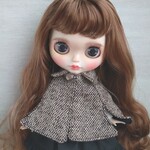 479.※冬服※茶色のウール素材のポンチョ※ブライスアウトフィット※1/6ドール