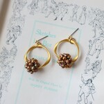 1960's ヴィンテージ の つぶつぶ ビーズ と 真鍮 の リング ピアス イヤリング 