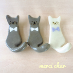 ３set限定！2ニャンset❤︎陶器のリボン猫さん箸置き 