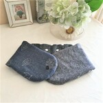 首元に優しいあったかさを*６重ガーゼプチマフラーorネックウォーマー＊北欧*刺繍*小鳥*リース*ネイビー*大人カラー*お布団ガーゼ*お子様にも