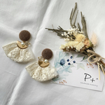 ブラウンファー♡インド刺繍リボンピアス