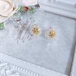 再販！復刻！雪とパールの冬ピアス レジンピアス イヤリング