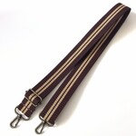 ストラップ柄ショルダーベルト（幅３ｃｍ　厚さ２.５ｍｍ　金具：アンティーク）