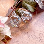 再販★2pcs★水入り ガラスドーム チャーム 18mm #260