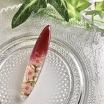 .*･ﾟ押し花×ワインレッド レジン ヘアクリップ.ﾟ･*.#118