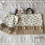 【再販4】☆新作リボンでCUTE🎀入園入学セット　レッスンバッグ&上靴入れ2点セット