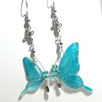 Swallowtail butterfly ピアス  (silver . emerald green)